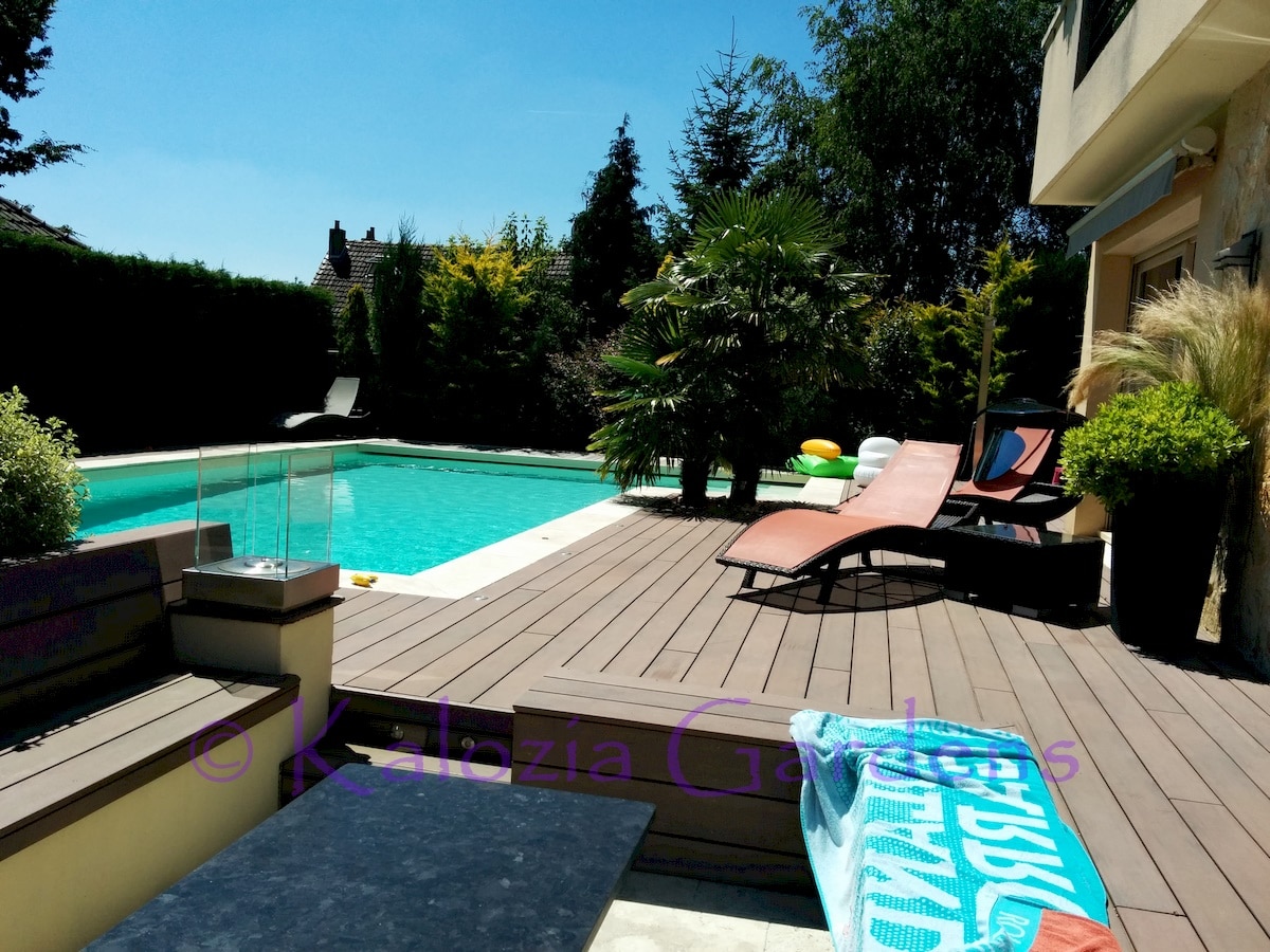 Jardin Piscine & Terrasse Bois — Photo de couverture
